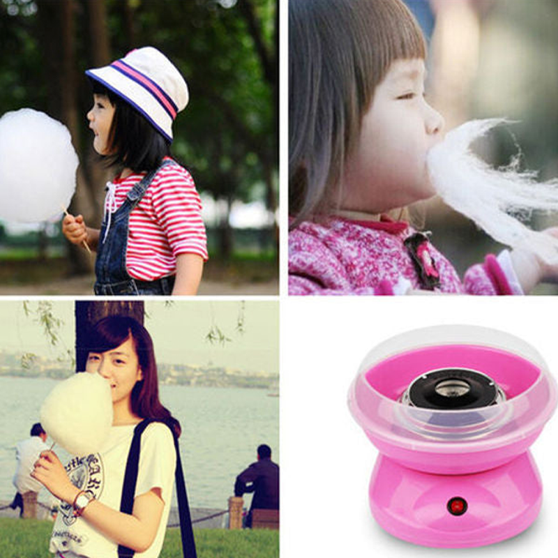 Automatic Mini Diy Cotton Candy Maker Pink 26x13x26cm